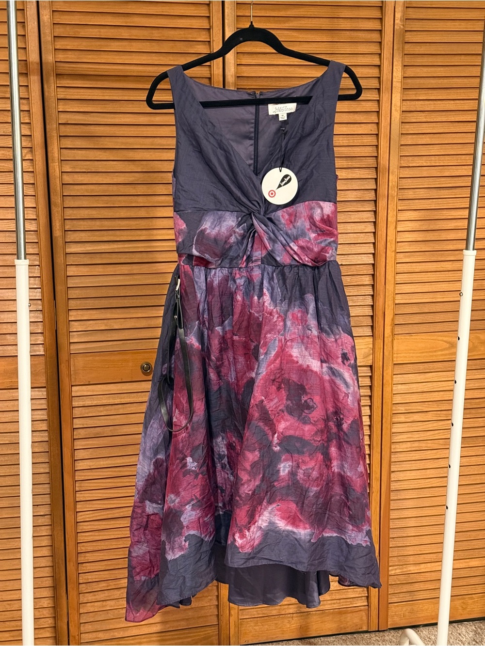Lela Rose Purple Watercolor Floral Dress